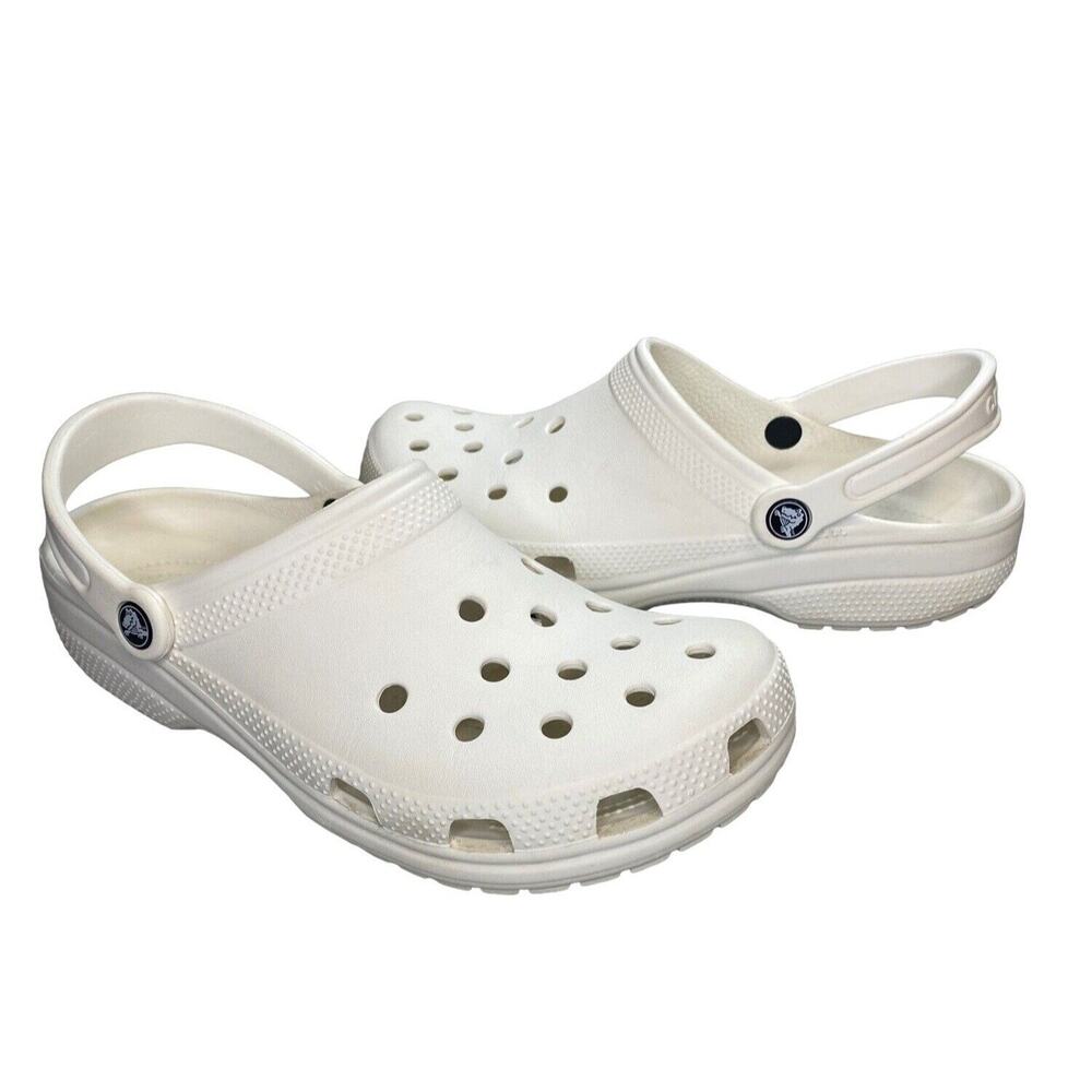 CROCS Classic White Clogs Sandal Unisex W11/M9 Slip On Waterproof Pool Outdoors